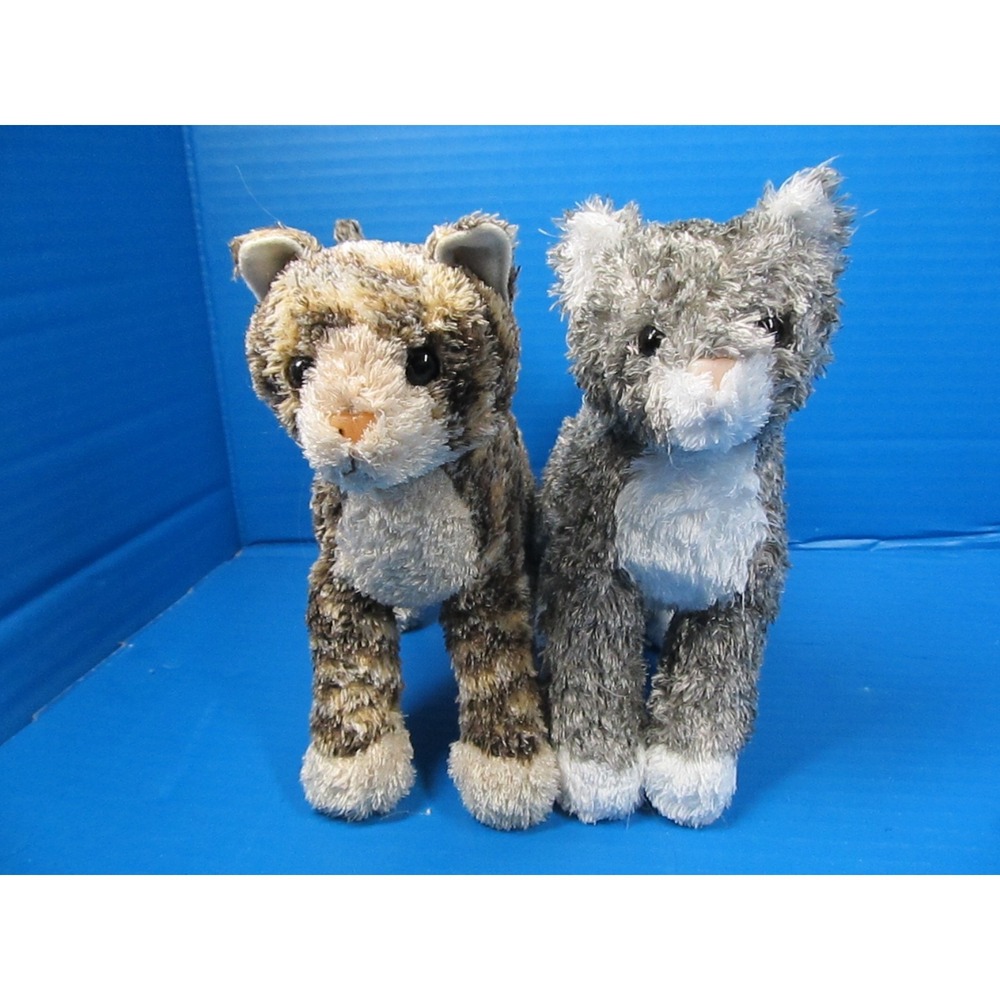 Douglas Cuddle Toy Kohair Pebbles Brown Tabby & Smudge Gray Kitty Cat 8" Plush
